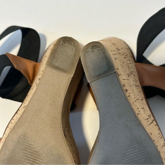 Steve Madden Women's 7 M Roper Wedge Cork Sandals Platform Heels Brown Black - Picture 12 of 14